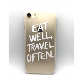 Obal / kryt na iPhone 7/8 silikonový  eat well travel often